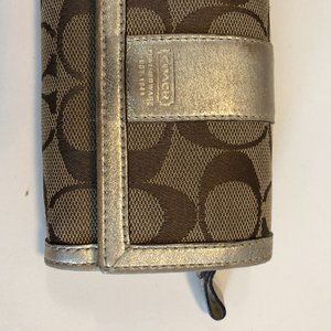 Metallic Foldover Zipper Wallet